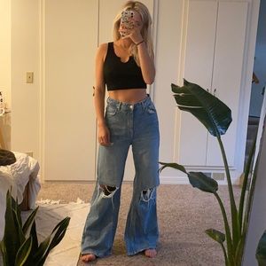 Berksha wide-leg, high rise baggy jeans